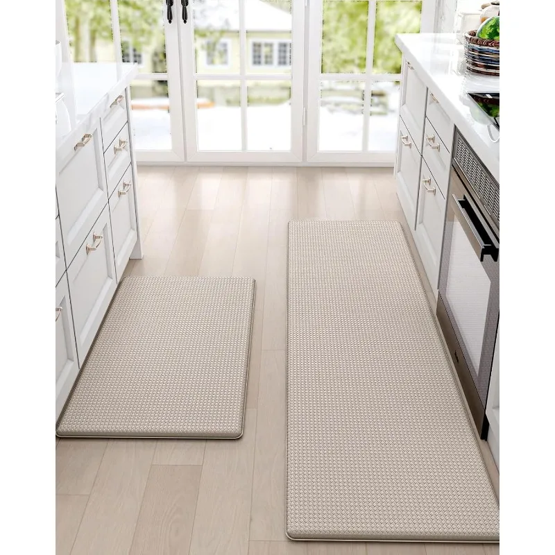 2PCS Kitchen Rugs and Mats Cushioned Anti Fatigue Comfort Mat Non Slip Standing Rug 2 Pieces Set 17