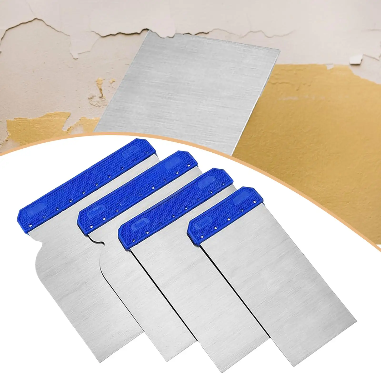 

4x Car Body Filler Spreader Putty Scrape Tool Stainless Steel Bubble Removing Multifunctional Film Scrape for DIY