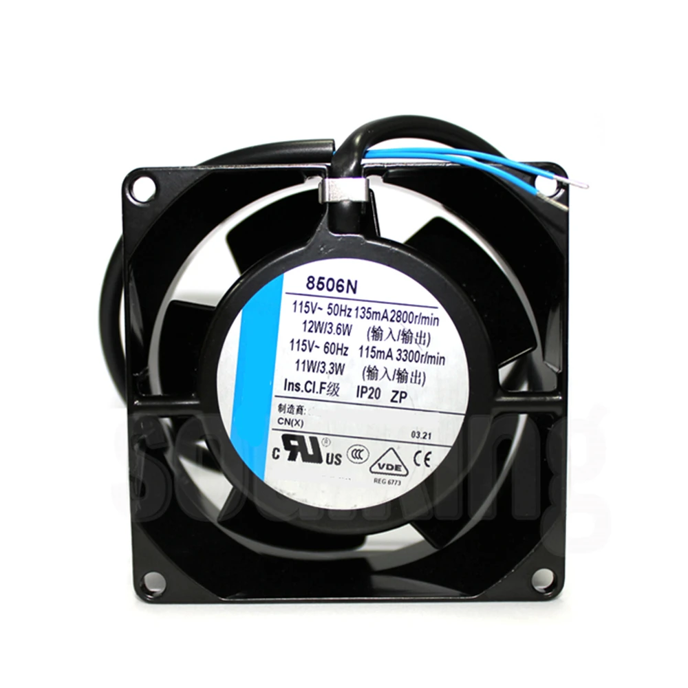 

Cooling Fan TYP 8506N TYP8506N AC 115V 135mA 12W 2800RPM 8038 80X80X38mm 2-Wire