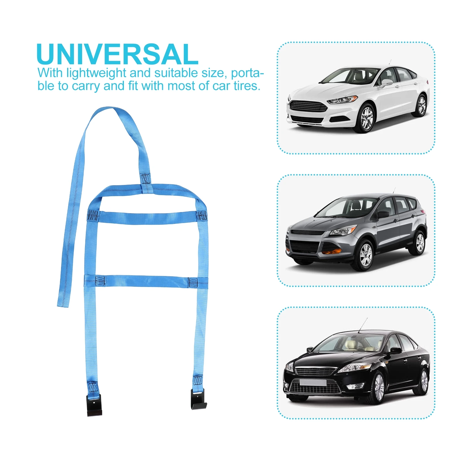 

2pcs Car Strap Durable Lightweight Auto Straps For Transportation Handling Reusable Tire Tire Tightening Belt Belts