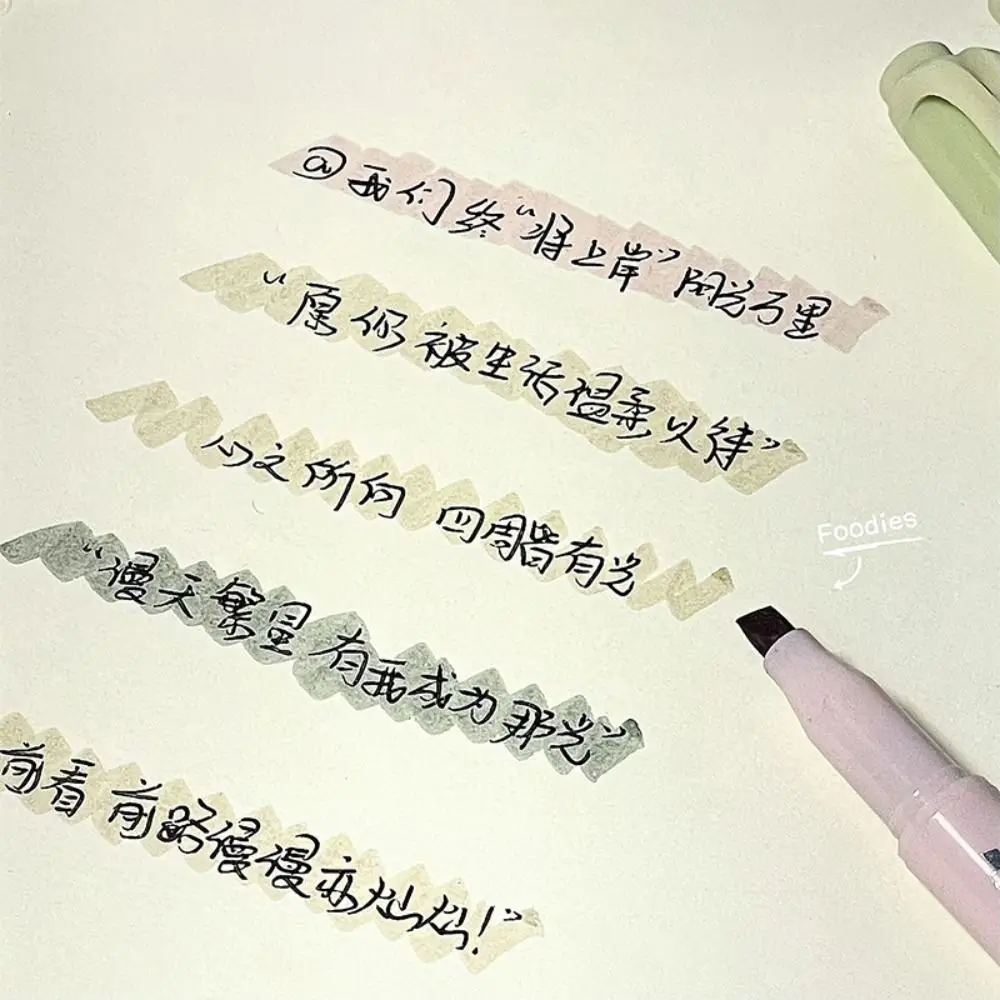 4Colors/Set Double Head Fluorescent Pen Learning Prize Gradient Color Highlighter Stationery Line Color Marker Pen