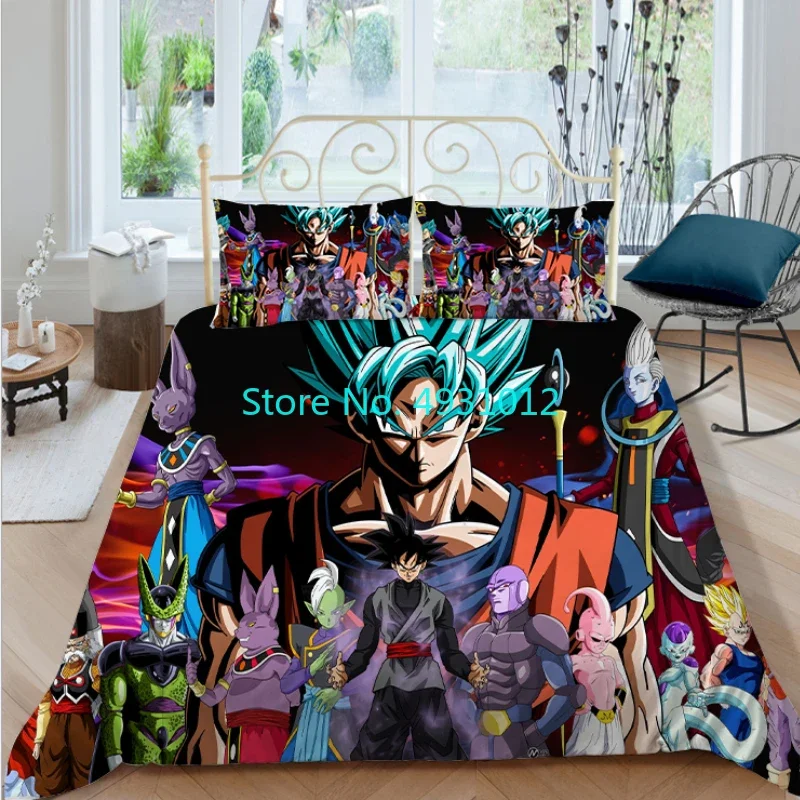 Anime Japanese Dragon Ball Boys Child Bedding Set Pillowcase Decor Bedclothes 3D Print Kids Boy Girl Quilt Duvet Cover Gift