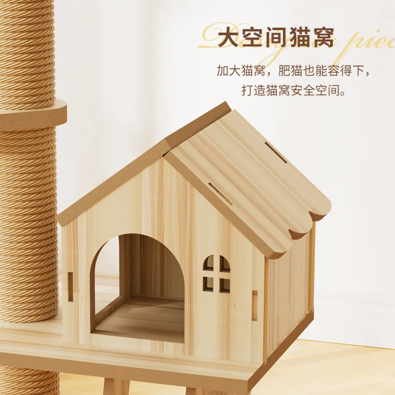 Il giocattolo con struttura da arrampicata per gatti con pilastro Tongtian non occupa di un'area, è audace e stabile