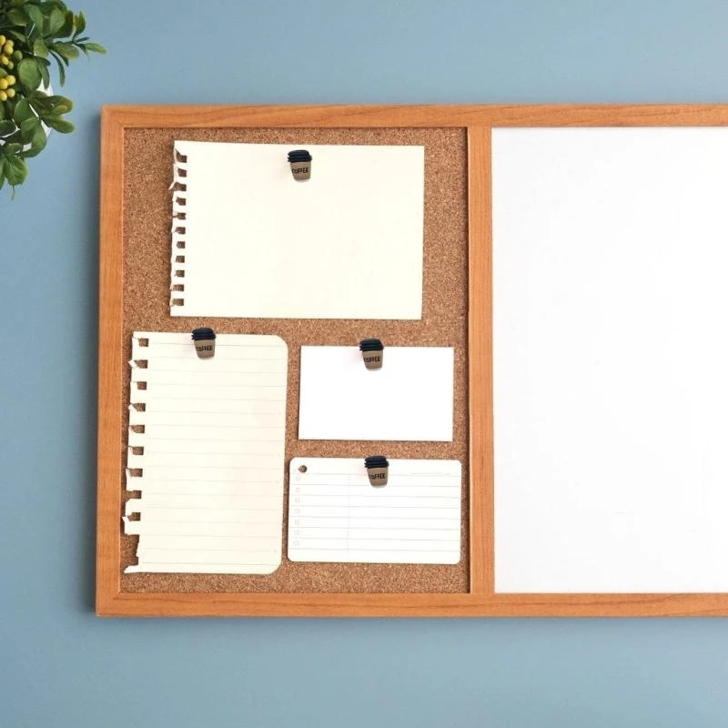 Fashionable Coffee Cup Corkboard Push Pin Set Box Accessory for Enhancing Creativity In Workspaces and Study Area