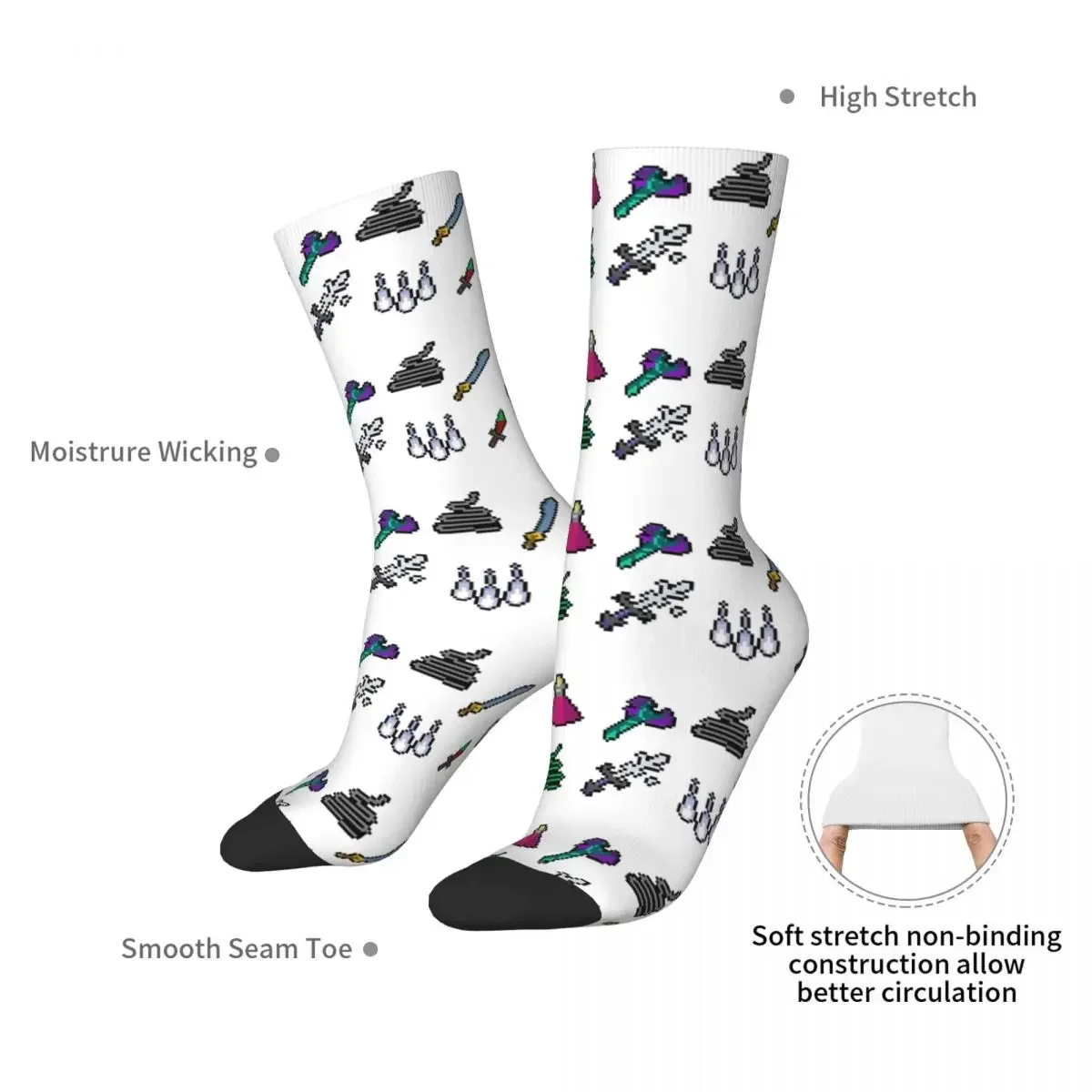 Old School Runescape Player Killing Bundle Socks Sweat Absorbing Stockings All Season Long Socks Accessories for Man Woman Gifts