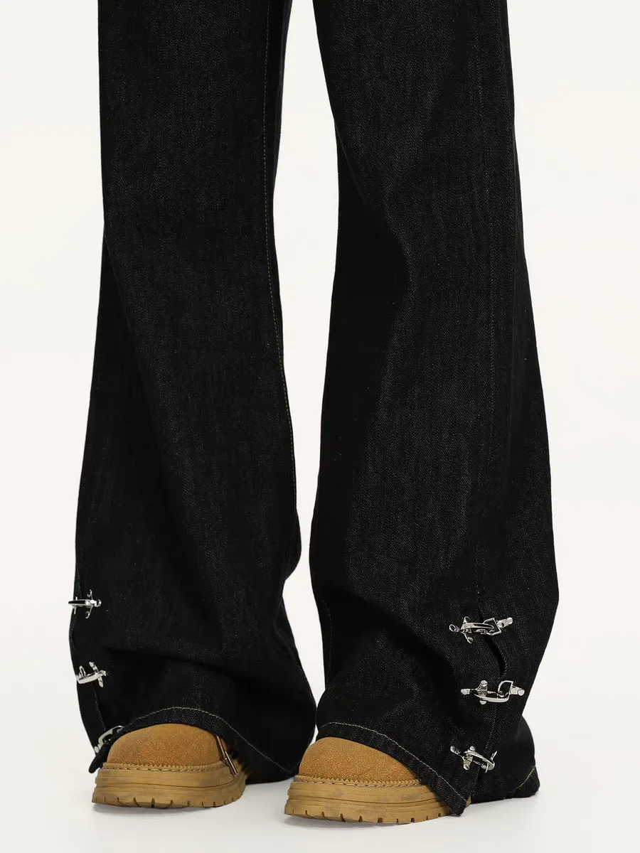 

Американские ретро Bla микро расклешенные джинсы мужские Aircrt синий дизайн свободные оригинальные модные утягивающие джинсы из воловьей кожи