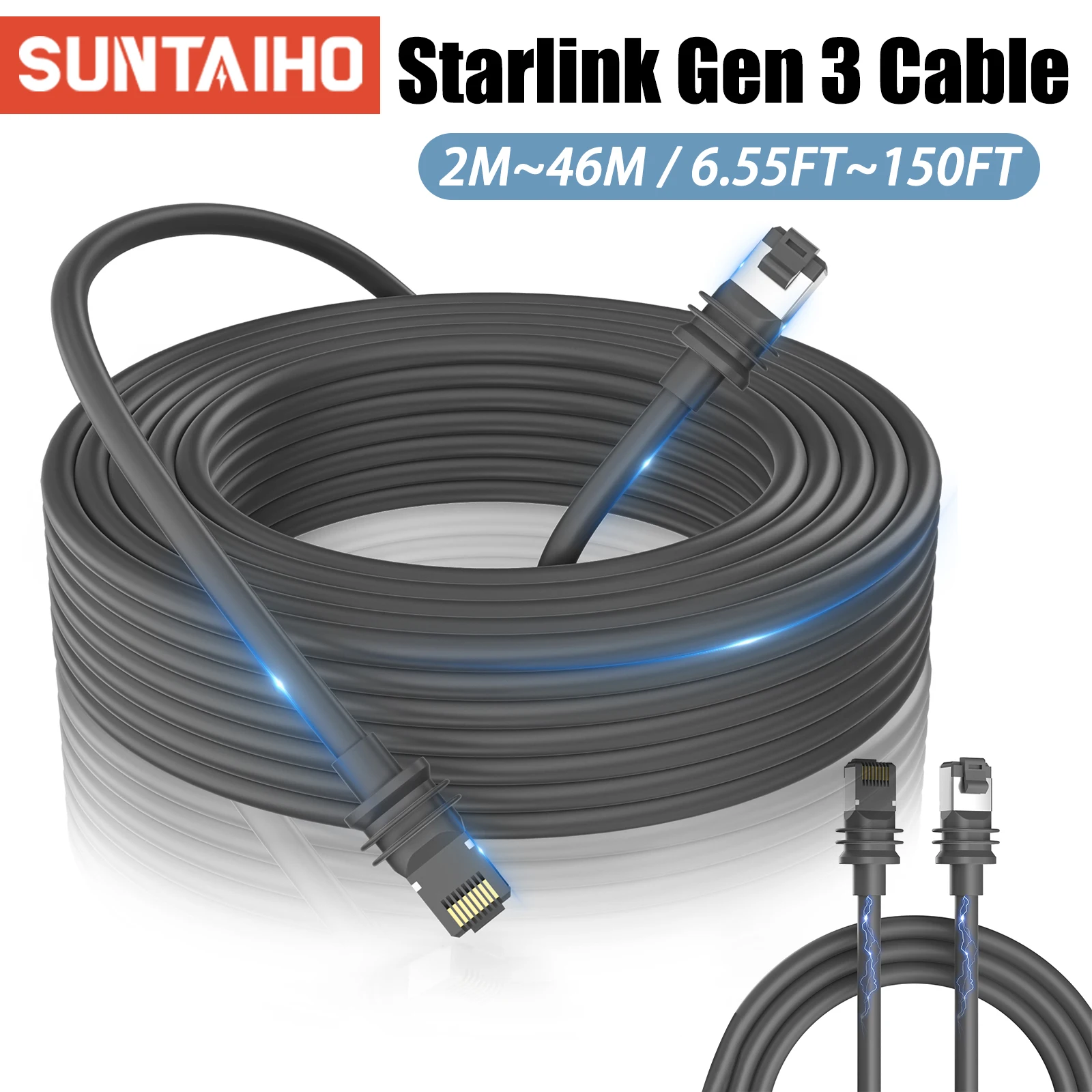 

Кабель Suntaiho со стандартным приводом Starlink Gen 3, кабель Starlink Gen 3, сменный стандартный кабель V3, водонепроницаемый Starlink Ethernet