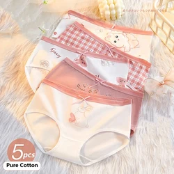 5Pcs Cotton Panties Women Breathable Underwear Fashion Print Girls Briefs Sexy Low-Rise Ladies Underpants Soft Female Lingerie