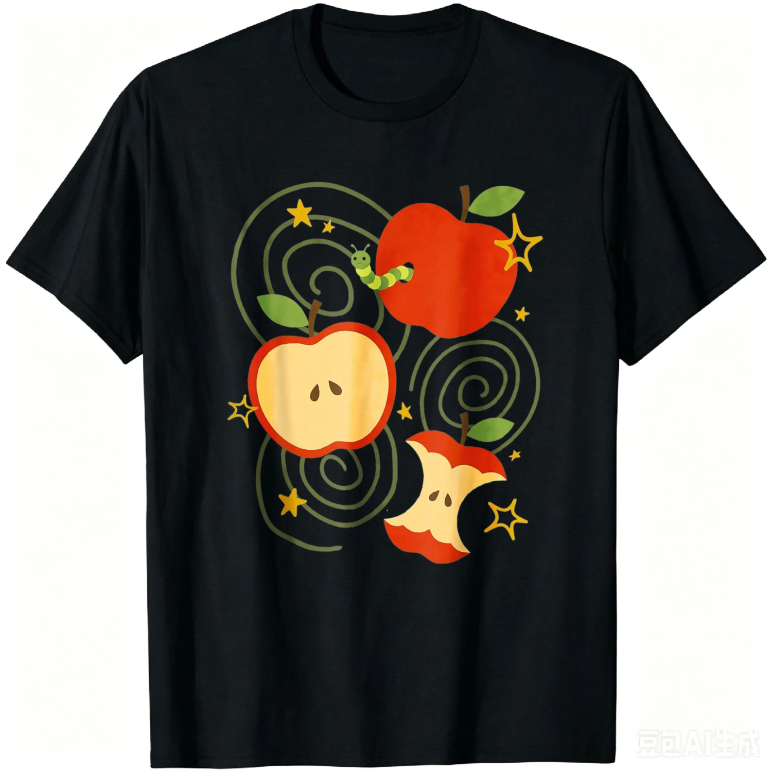 Apple Y2k Kawaii Cute Vintage 90s Retro Brown Grunge Teen T-Shirt Funny Breathable and Comfortable Cotton Tee
