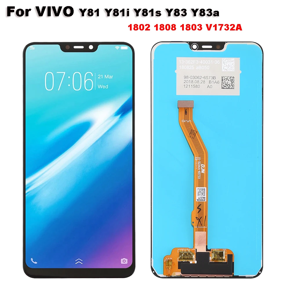 ЖК-экран для VIVO Y81 Y81i Y81s Y83 Y83a 1802 1808 1803 V1732A 6,22 'ЖК-дисплей с дигитайзером сенсорного экрана полная сборка