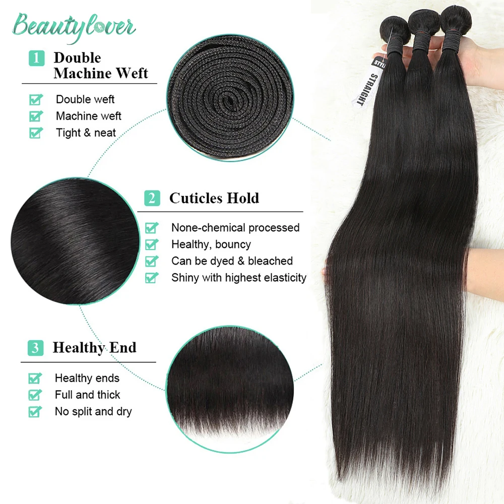 12A Straight Human Hair Bundles 40 Inch Bundles Human Hair Extensions Raw Hair Bundles 1/3/4 Brazilian Hair Bundles Human Hair