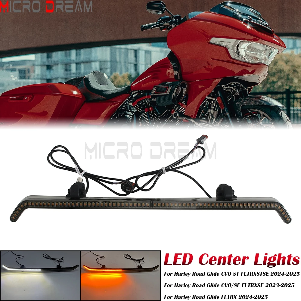 

Светодиодный центральный светильник на лобовом стекле мотоцикла, указатели поворота, ходовые огни для Harley FLTRXSE 23-25 FLTRX FLTRXSTSE 24-Up