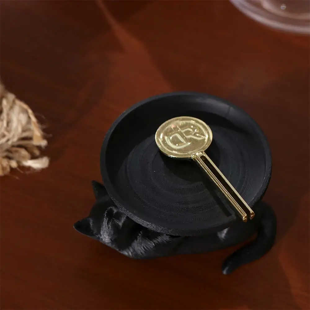 

Поднос для украшений в форме кошки, большой, черный, для хранения украшений, декоративный, экономит место, мини-поднос для ключей, реквизит для фотосъемки