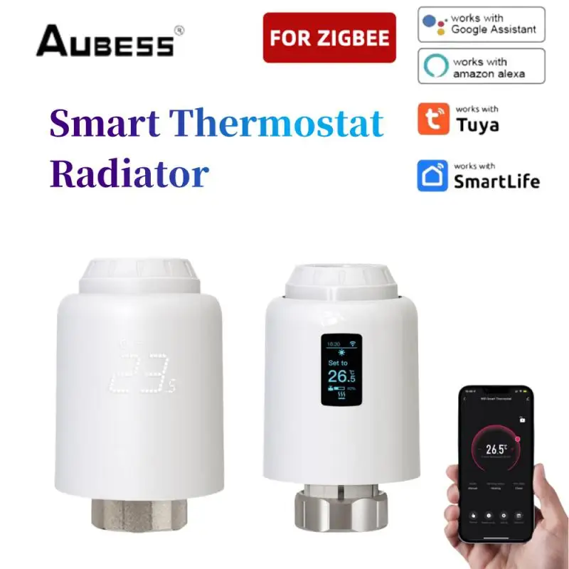 

Tuya Smart ZigBee Thermostat Radiator TRV Programmable Thermostatic Actuator For APP-Controlled Constant Temperature Settings