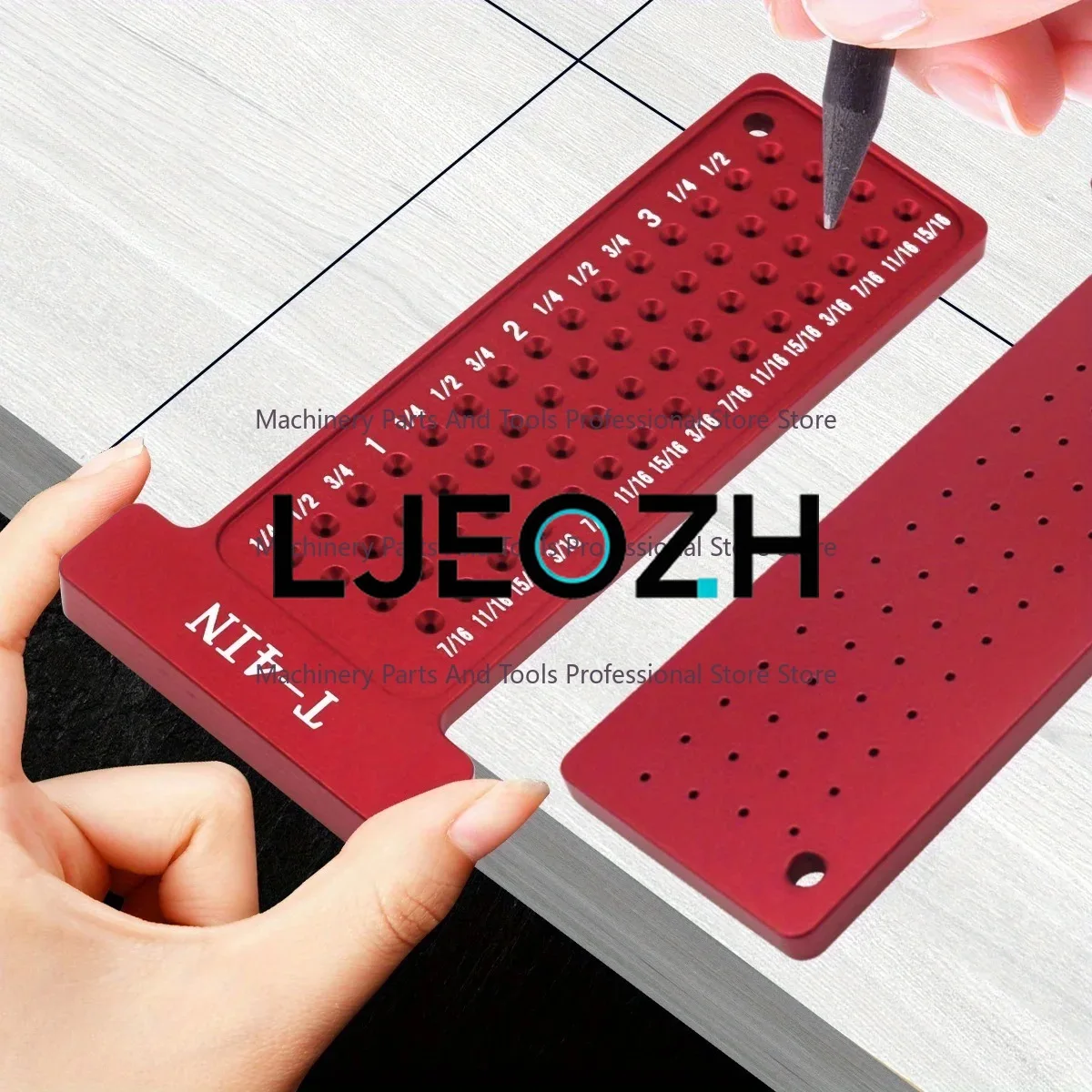 Aluminum Alloy Woodworking Scribing Ruler 100mm Positioner Metric British T-shaped Cave Ruler 4 Inch Portable Surveying Tool