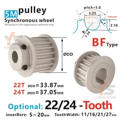 Hot sale！22T/24T Boss BF 5M Timing Pulley  Aluminum Alloy Synchronous Wheel High Precision for 3D Printer/CNC/Industrial Machine