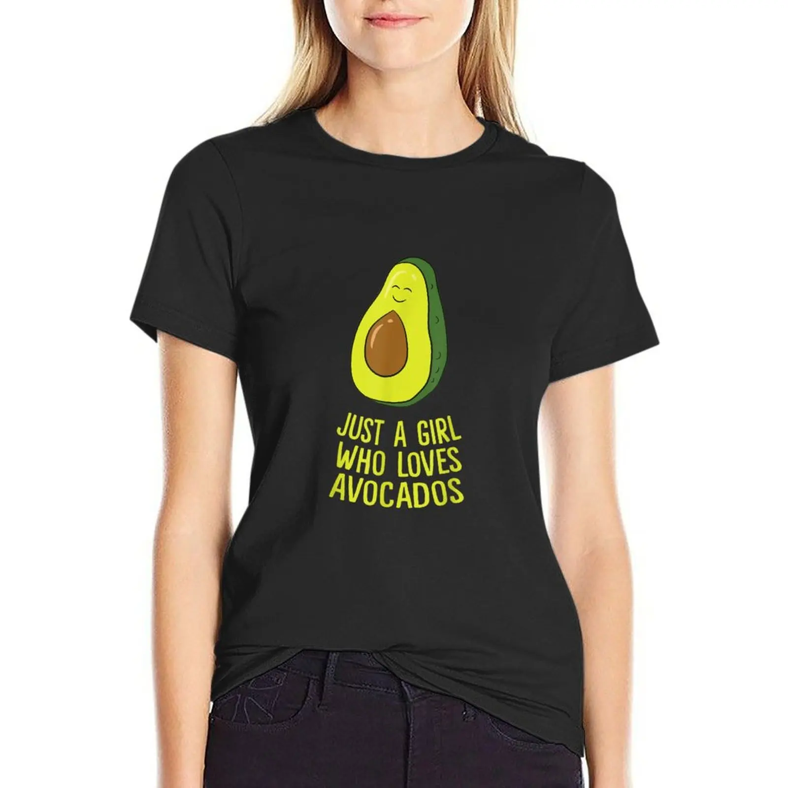 

Avocado Gifts For Women - Just A Girl Who Loves Avocado T-Shirt female kawaii clothes t-shirts for Women graphic tees