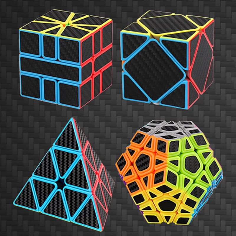 1Pcs Educational Gifts Carbon Fiber Sticker Magic Cube Professional Speed Cubo Magico Kids Fingertip Decompression Puzzle Toys