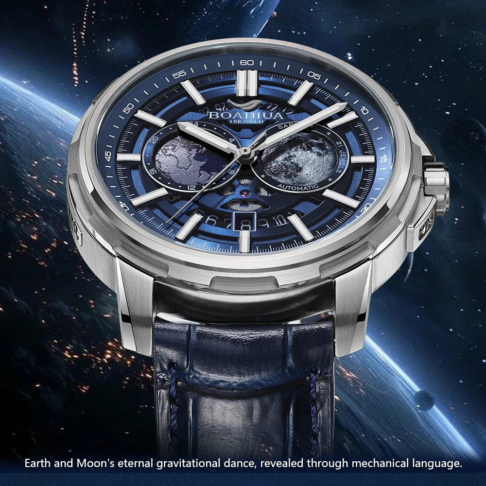 

BOAIJIUA-Automatic Mechanical Watch for Men, Starry Sky, Creative, 50m Water Resistant, 8217 Mechanical Watches, Birthday Gift