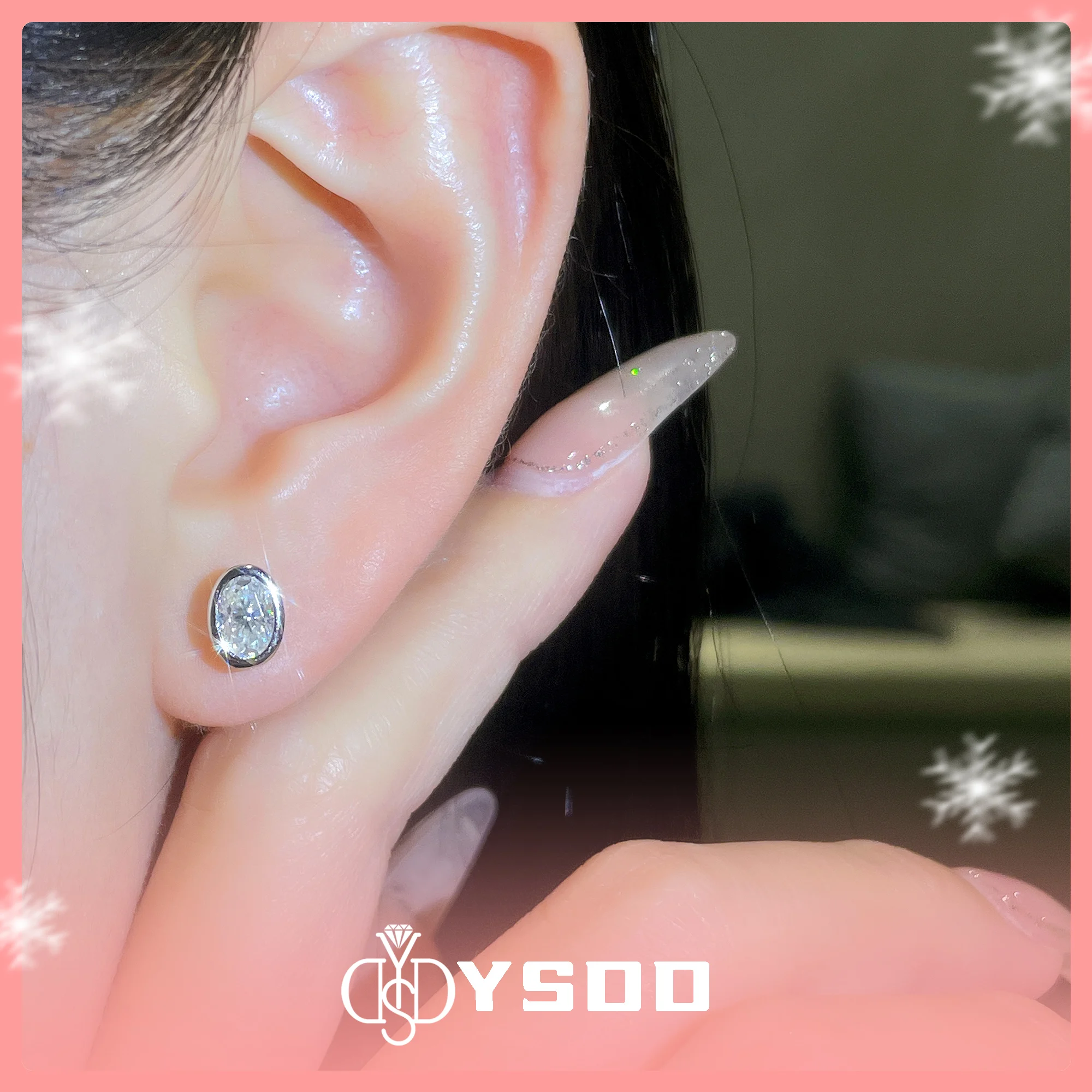 #162 YSDD Authentic 0.5ct Moissanite Fashion Earrings D Color VVS1 Moissanite Earrings 925 sterling Silver women's stud earrings