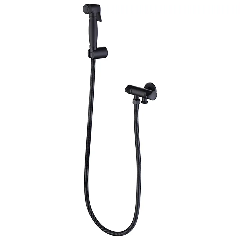 

Wall-Mounted Bidet Faucet Push-Type Boost Nozzle Double Water Inlet Design Bathroom Cleaning Suit
