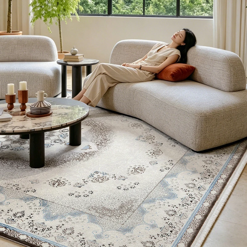 Turkey Style Carpet for Living Room Vintage Non-slip Europe Persian Home Rug Carpet Bedroom No Glue Thick Study Area Rug Office