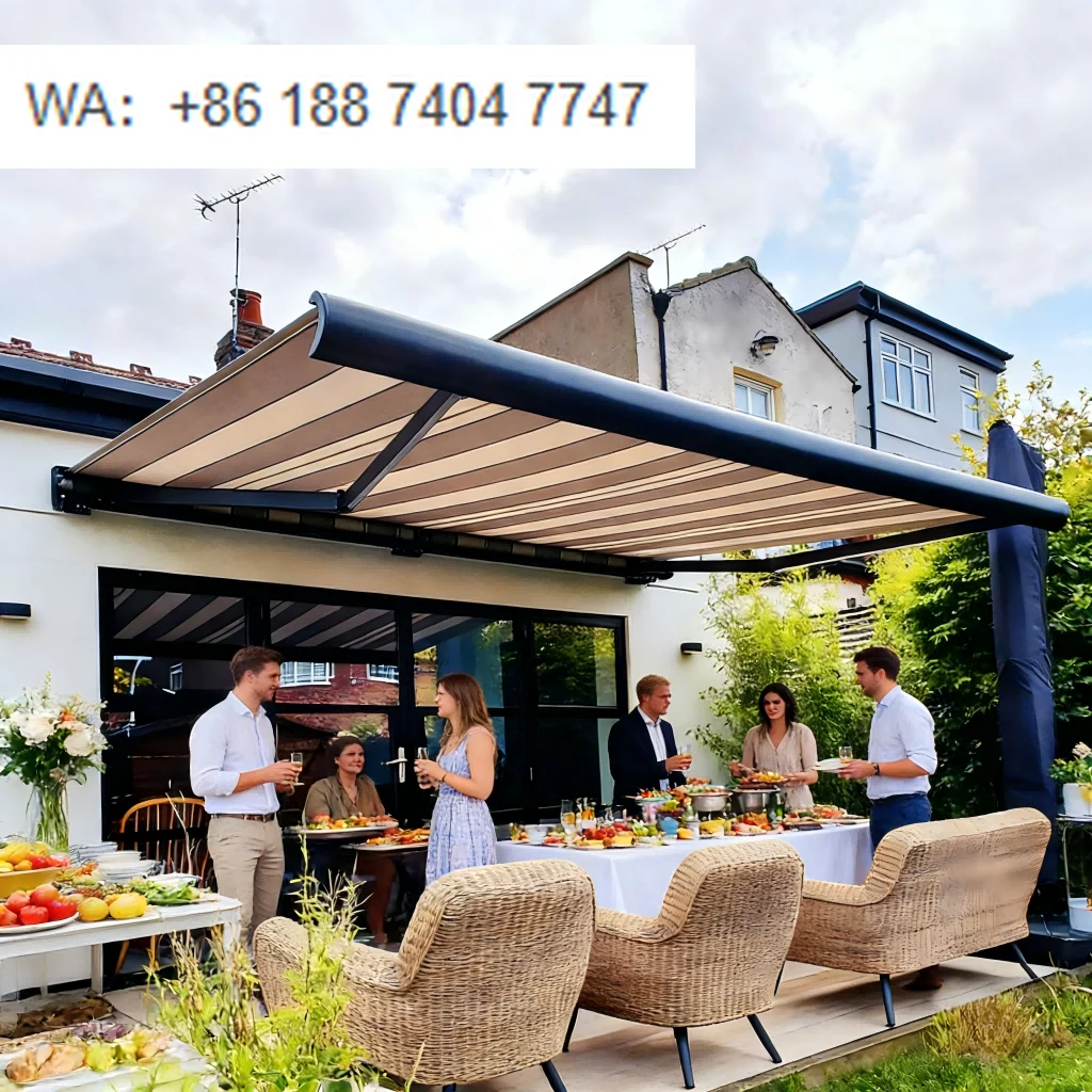 

Автоматический уличный кассетный складной навес-маркиза для защиты от солнца, выдвижной навес для садовых построек