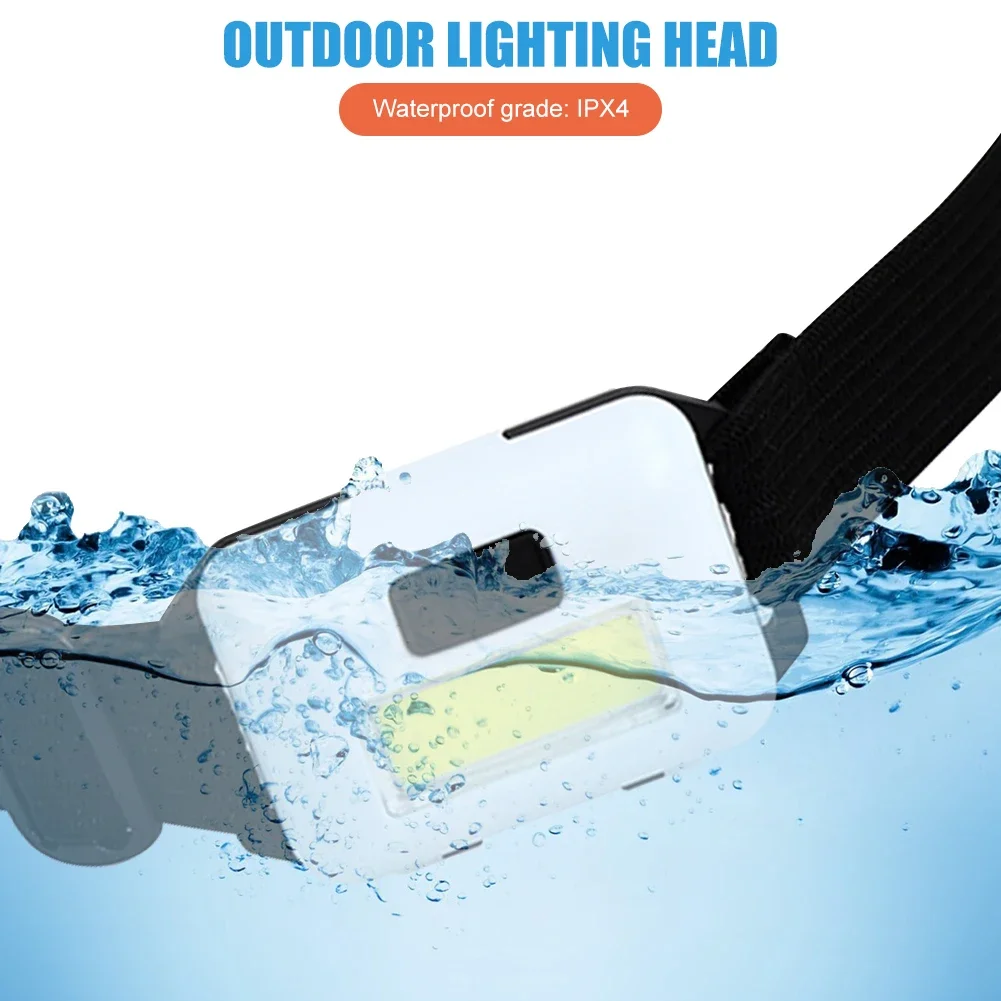 New Mini 3W COB Led Headlight 3 Modes Waterproof Headlamp Head Flashlight Torch Lanterna For Outdoor Camping Night Fishing Head 