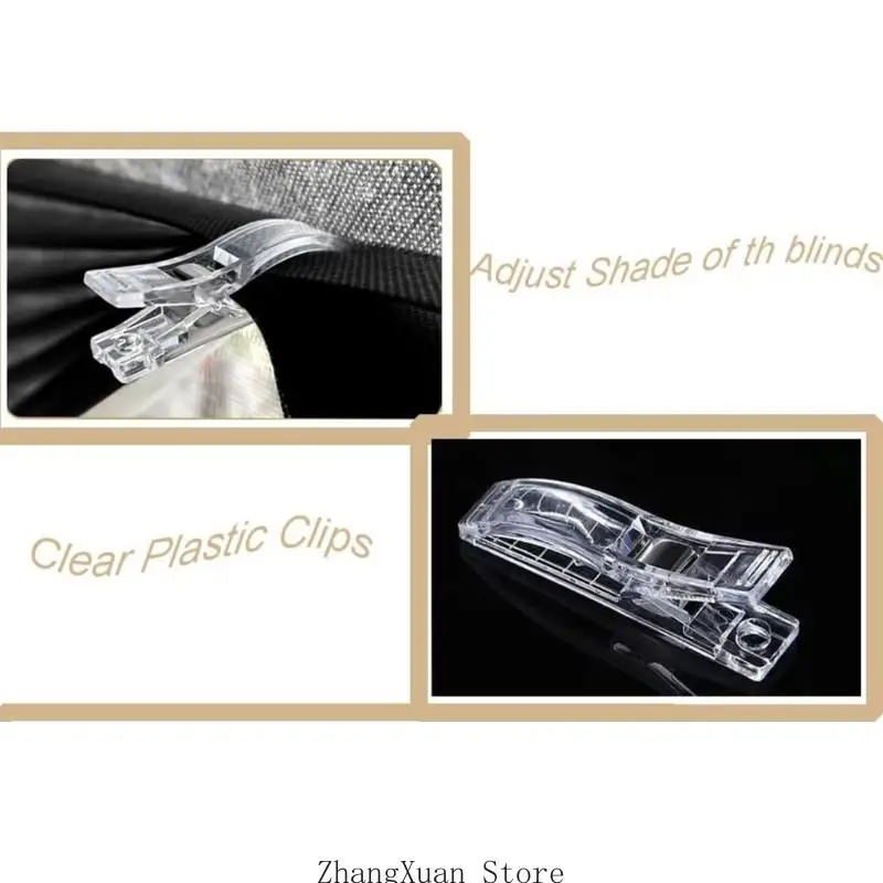 20 Stück Schattenclips für Fensterjalousien, plissierte Papierjalousien, Kleiderbügelklemmen für Innenfenster, Badezimmer, ohne – Detail 2