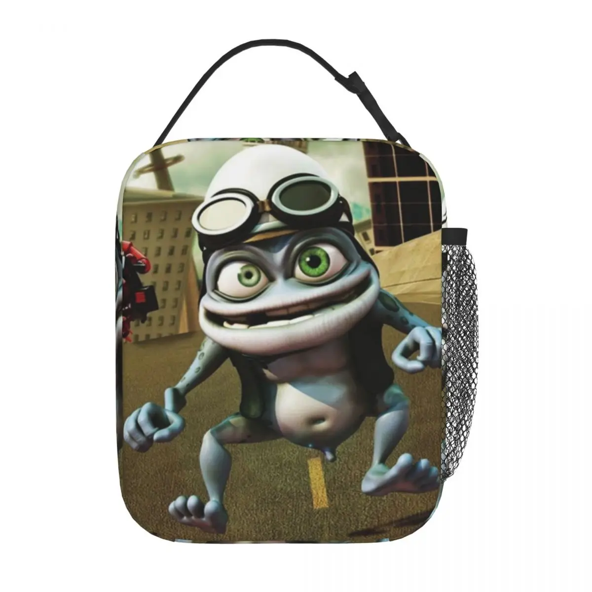 Crazy Frog Cartoon Insulated Lunch Bags Food Container Bags Portable Thermal Cooler Lunch Boxes For Picnic