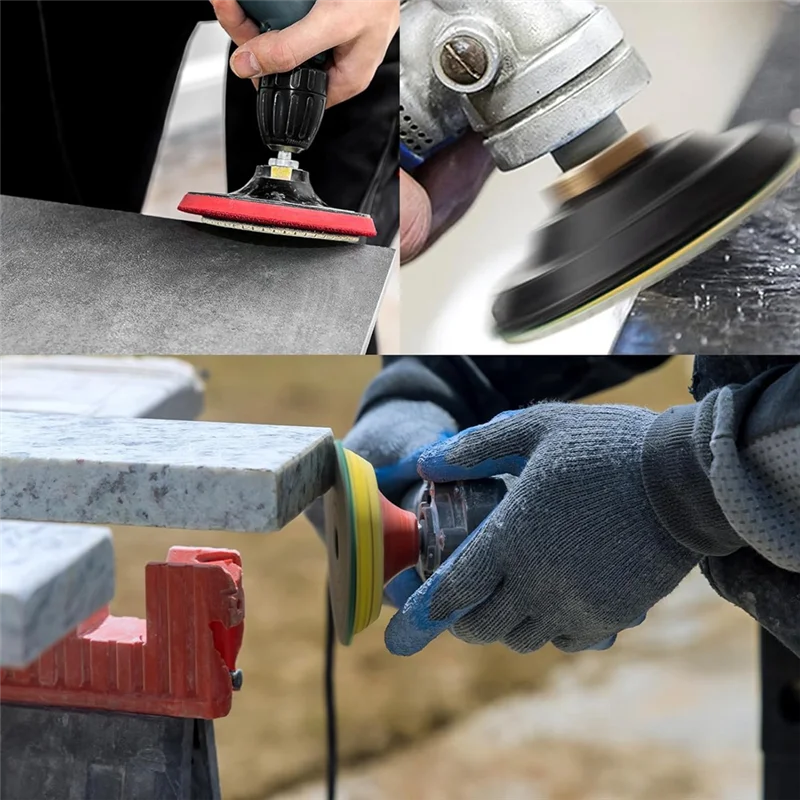 

ABRE-13Pcs Diamond Polishing Pads Set,50-8000 Grit Pads,Wet/Dry Polish Kit With Backer Pad For Drill Grinder Rock Polisher