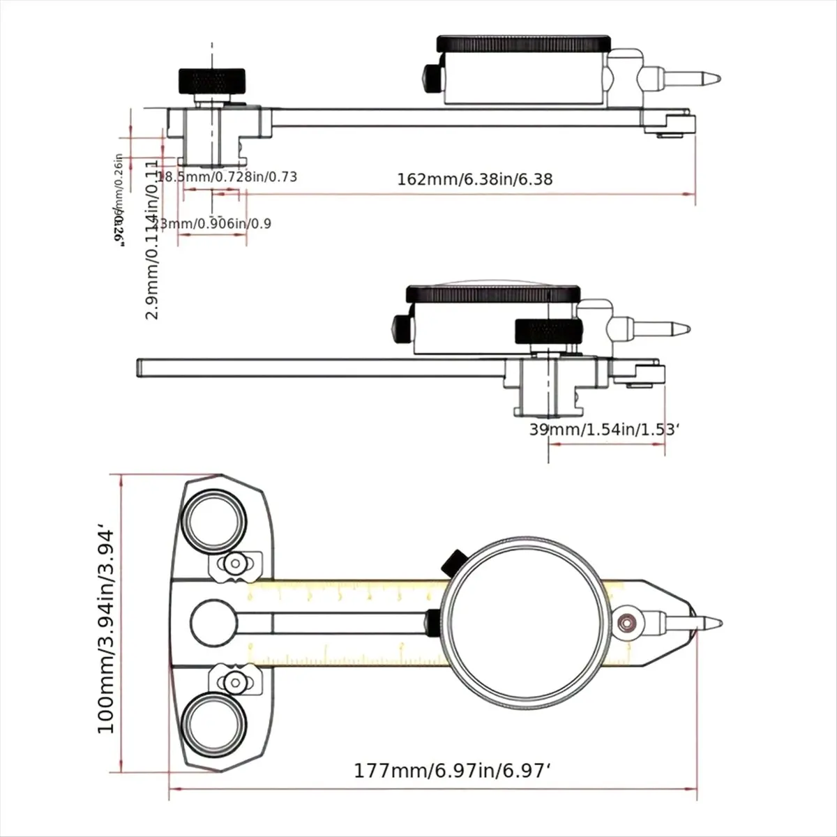 A58Z  Indicator Table Saw Basic Kit for Aligning and Calibrating Work Shop Machinery Like Table Saws, Drill Presses