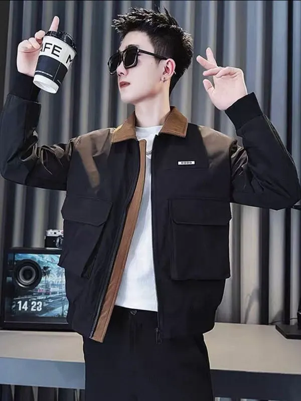 

New 2026 Men's Casual Workwear Jacket Trendy Leisure Outerwear Polyester Fabric Standard Fit Fashion Urban Style Long Sleeve