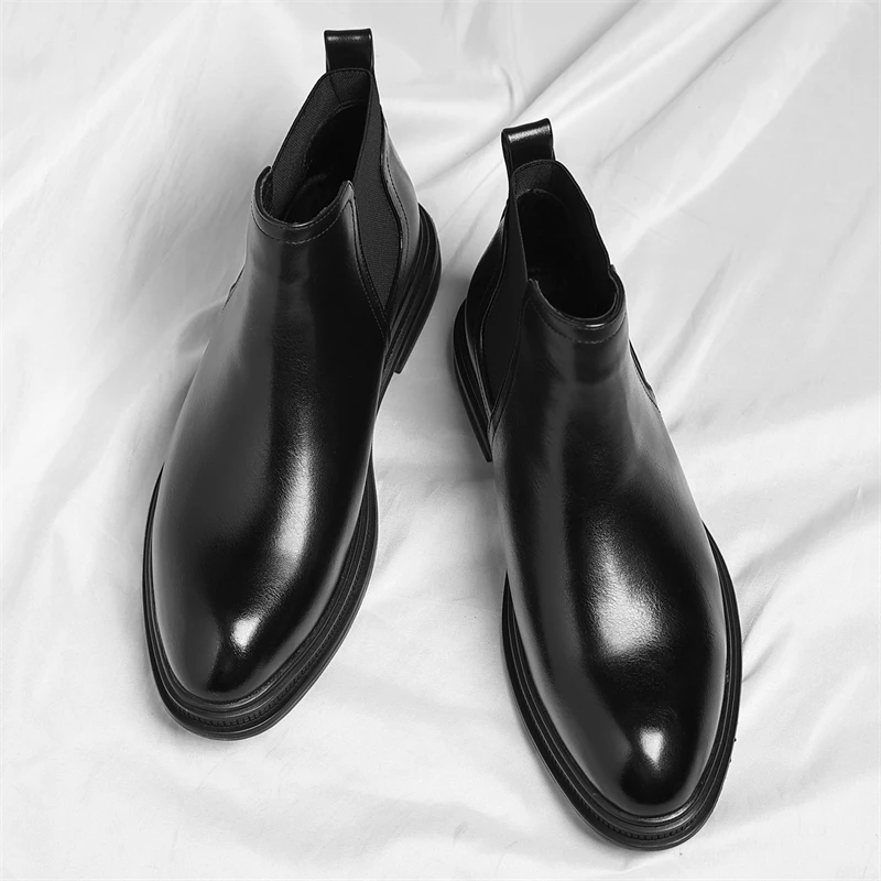 

Men's Business Casual Boots High quality classic styles Work or Party Adult shoes plus size Black brown Luxury Quality Hot