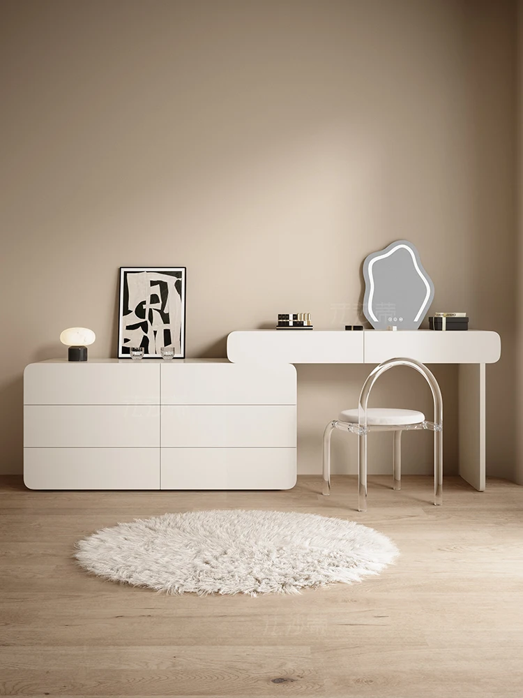 

Solid wood dresser, bedroom storage, makeup table, integrated paint dressing table