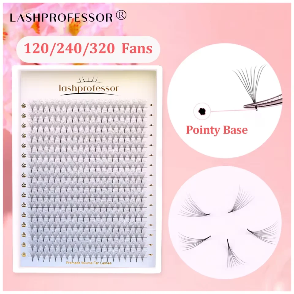 Lashprofessor 6D 8D 10D 30D 40D Premade Fan Lashes Sharp Narrow Eyelash Extensions Pointy Base Premade Volume Fans Makeup Cilios