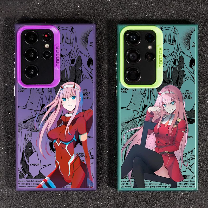 Darling In The Franxx Comics For Samsung Galaxy S24 S23 S22 S21 S20 Note 20 Ultra Plus FE 5G Colorful Silver Cover Phone Case