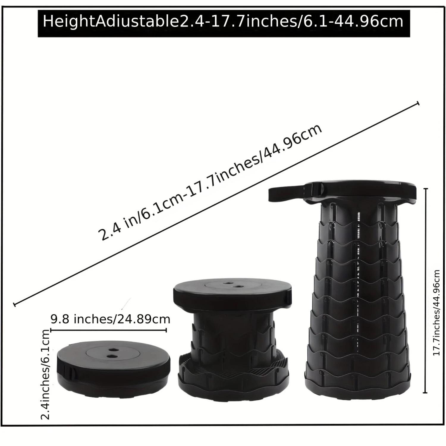 

1pc Ultra-Portable Folding Camping Stool - Durable & Quick-Setup Seat - Perfect for Fishing, Outdoor & Indoor Adventures - Compa