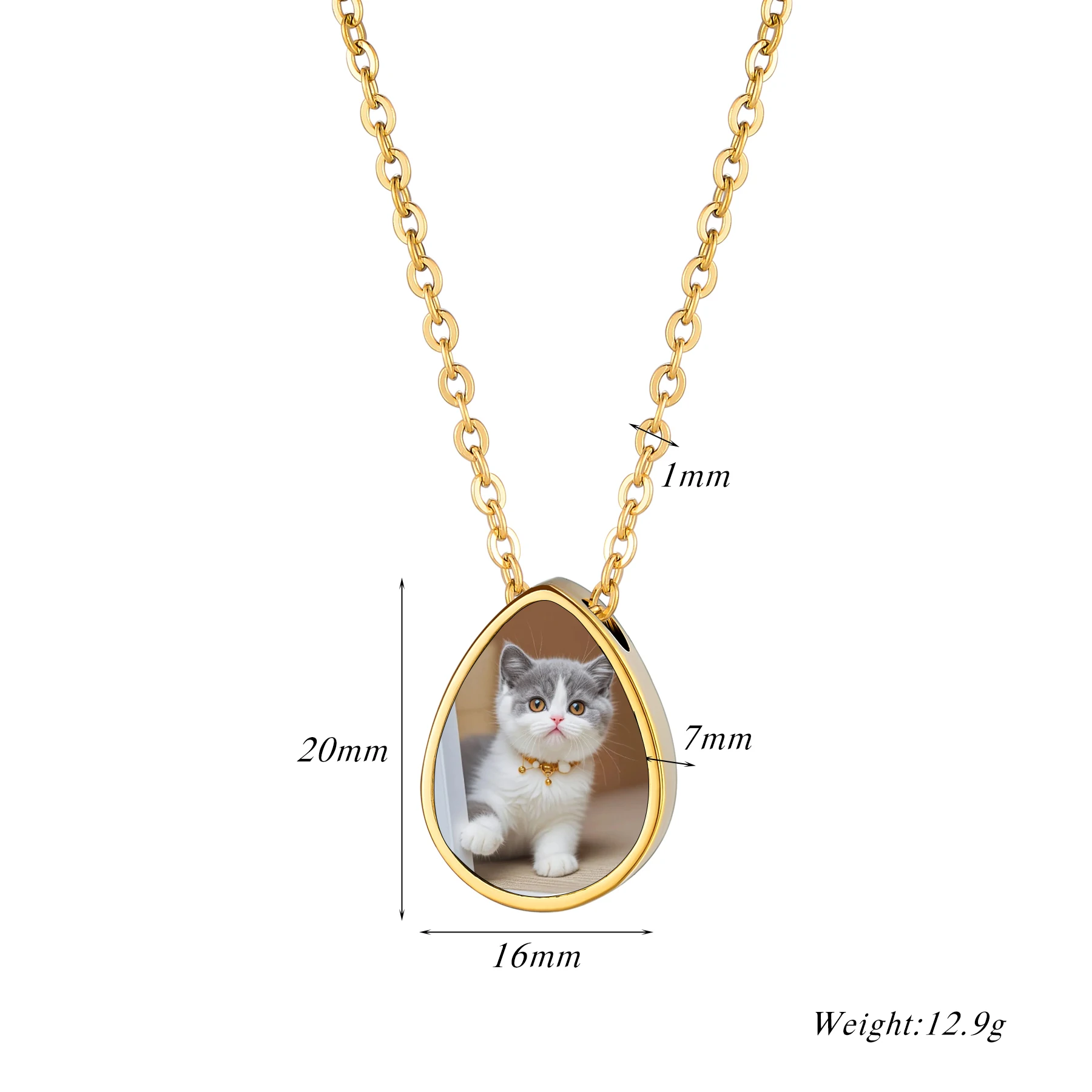 شخصية صورة نص قلادة الحرق للرماد الفولاذ المقاوم للصدأ قطرة الماء قلادة تذكار مجوهرات هدية لرماد الحيوانات الأليفة البشرية