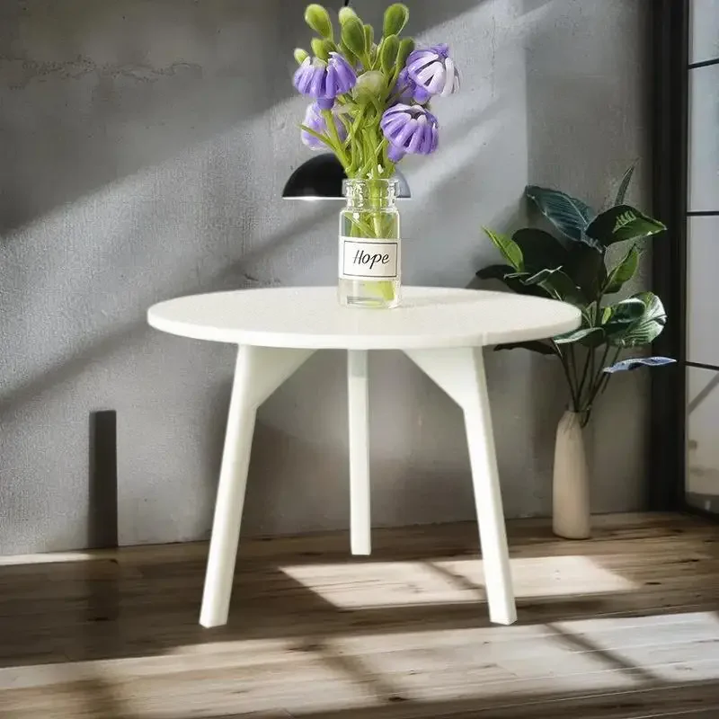 1 ชิ้น Dollhouse Miniature สีขาวโต๊ะกลมจําลองเฟอร์นิเจอร์ตกแต่ง DIY อุปกรณ์เสริมของเล่น