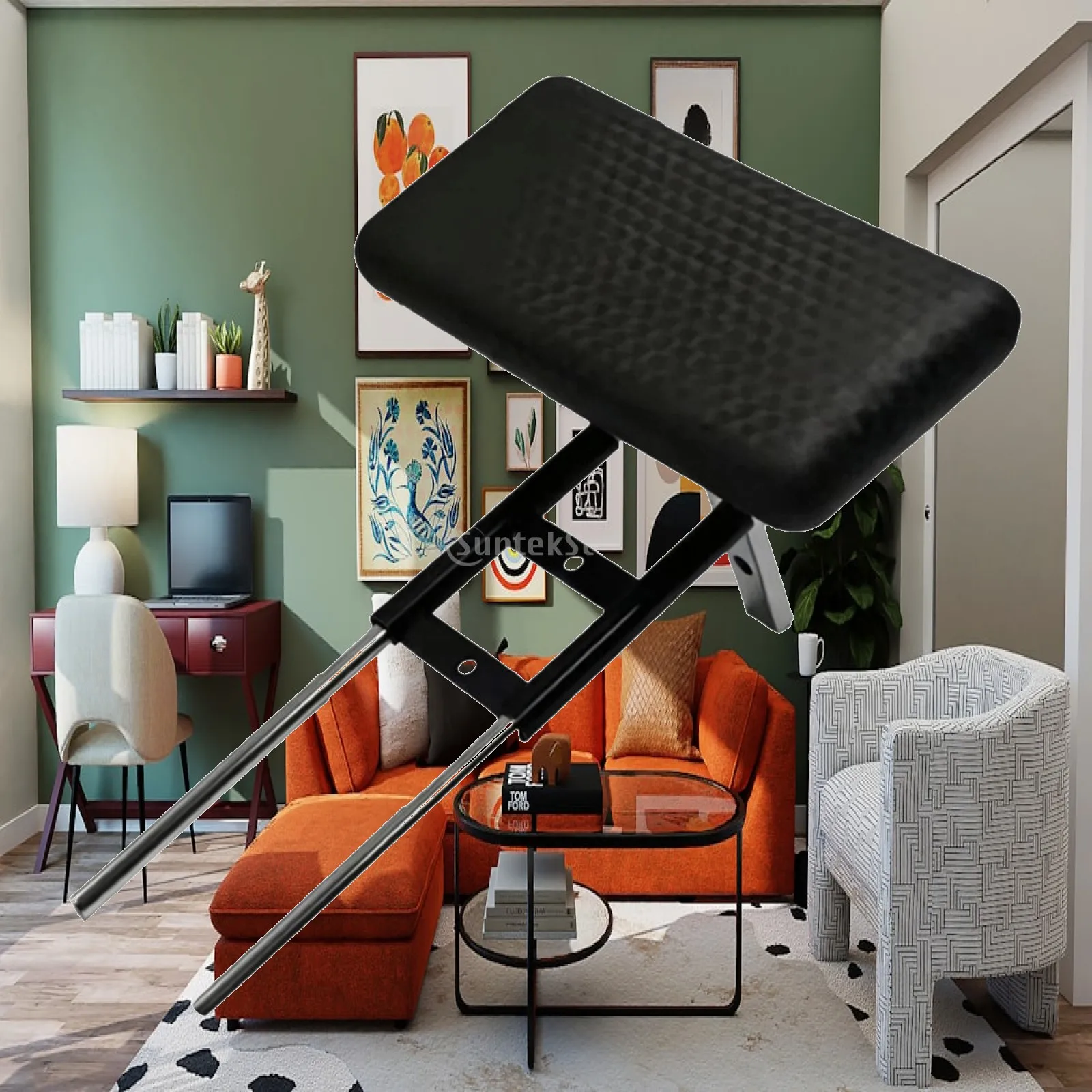 Adjustable Hair Wash Headrest Cushion for Salon Shampoo Station Leather Pad with Metal Rail Neck Support for Beauty