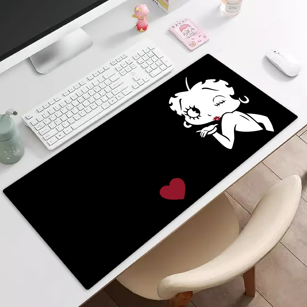 B-Betty Cute Boop Mousepad Pad Rubber Table Mat Extended Gaming Lock Edge Keyboard Mat