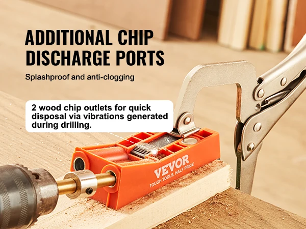 SucceBuy 56 Pcs Pocket Hole Jig Mini Jig Pocket Hole System with 9" C-clamp Step Drill Wrench Drill Stop Ring Square Drive Bit