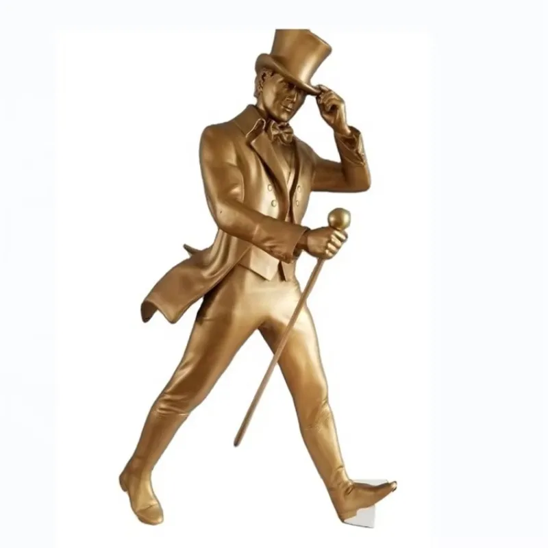 Custom resin fiberglass Statues Walking men home furnishing sculpture