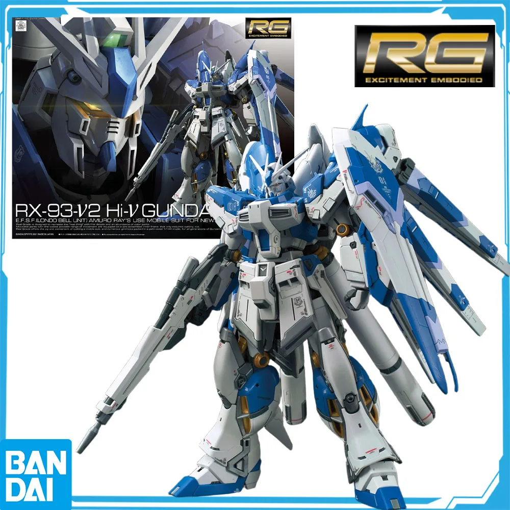 

100% Authentic Bandai Gundam RG Series Mobile Suit Gundam Char's Counterattack Hi-ν Gundam 1/144 Collectible Poseable Model Toy
