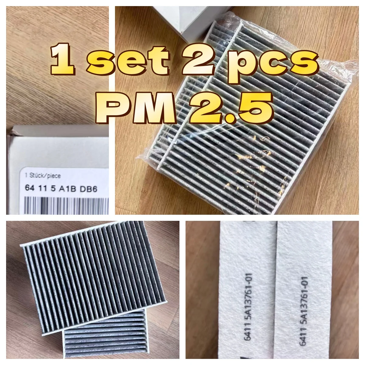 Set of 2 OEM BM F90 G05 G07 G11 G12 G30 530i 540i 750i Carbon Cabin Air Filter 64116996209 64119366403