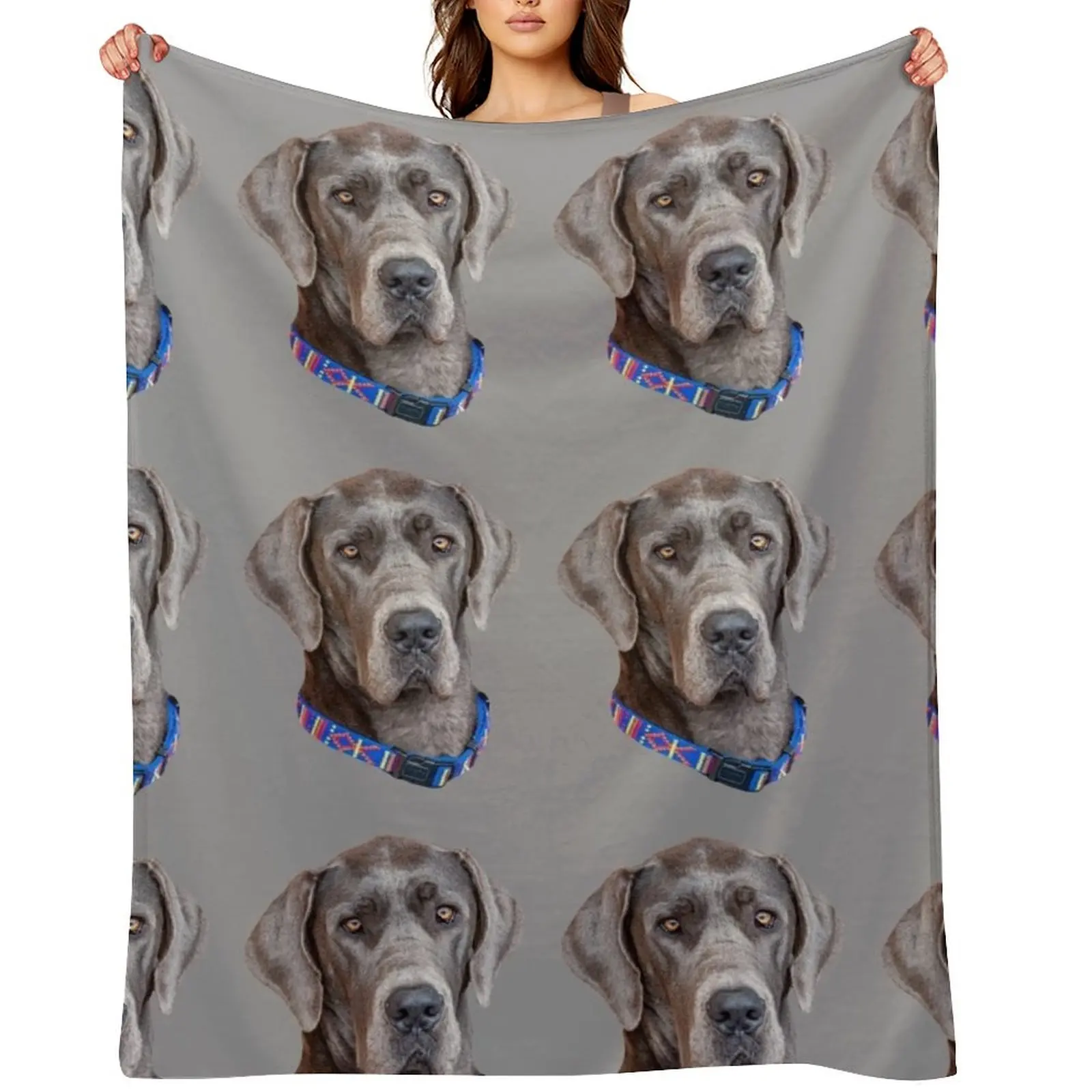 

Blue Great Dane Throw Blanket for babies Furry Giant Sofa Luxury Designer Blankets