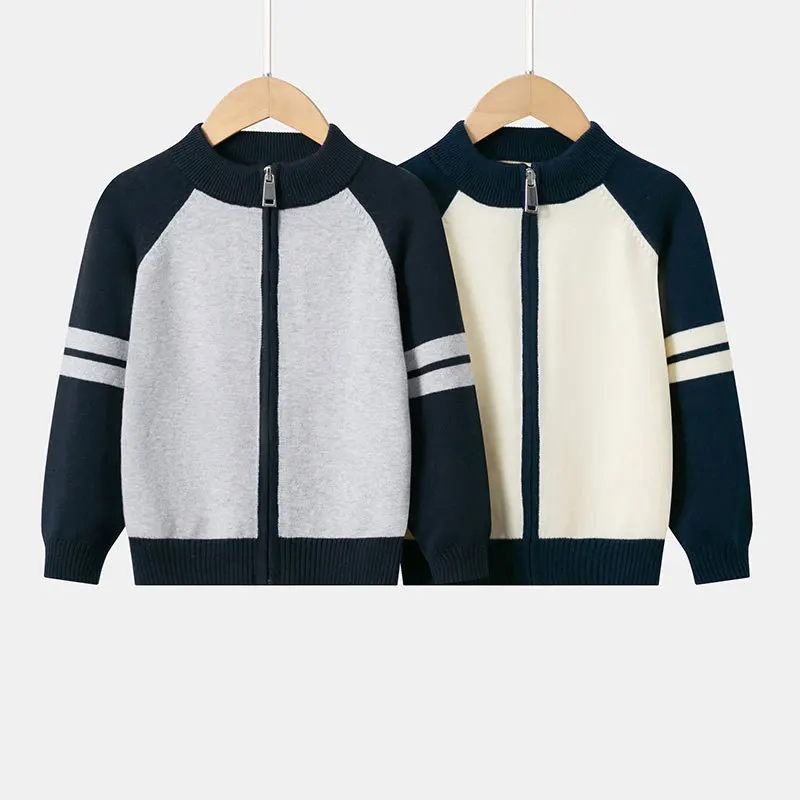 

2025 Новый весенний детский свитер из чистого хлопка — можно в парке с курткой и вязаным кардиганом для мальчиков и девочек 3-7 лет