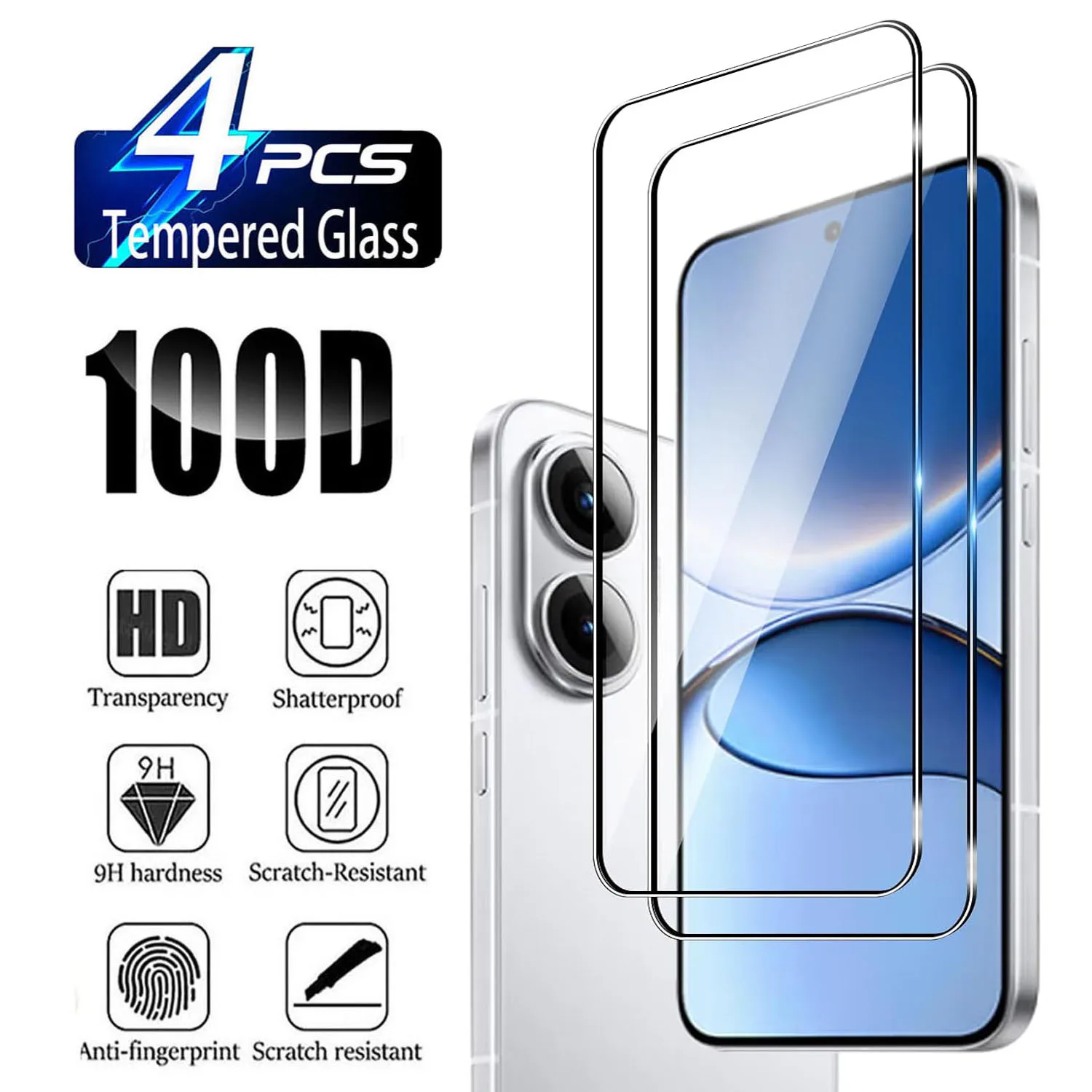 2/4 قطعة 9H الزجاج المقسى Xiaomi POCO F7 HD حامي الشاشة مقاومة للصدمات غطاء شفاف للهواتف المحمولة #1