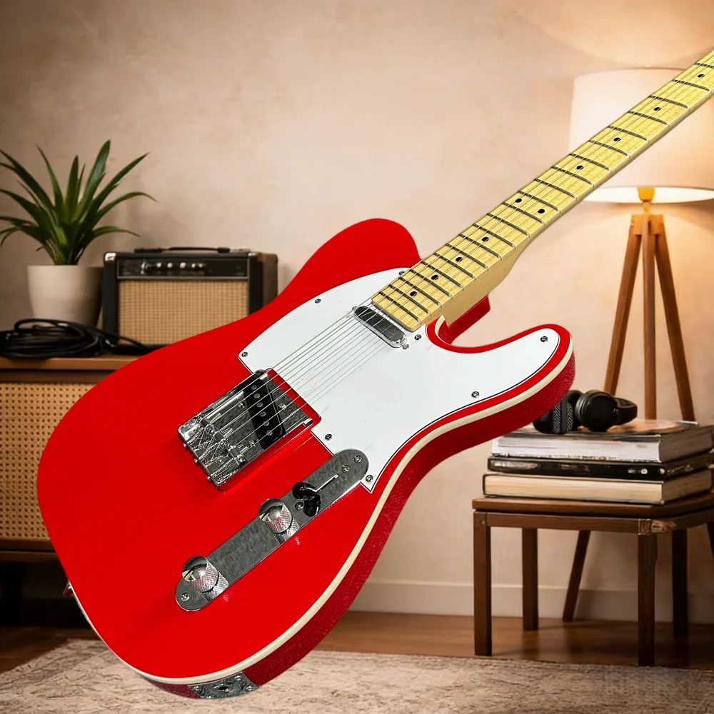 

Red TLE Mahogany Body Electric Guitar 22 Frets Free Shipping 6 String Blues Jazz Pop Best Sellers